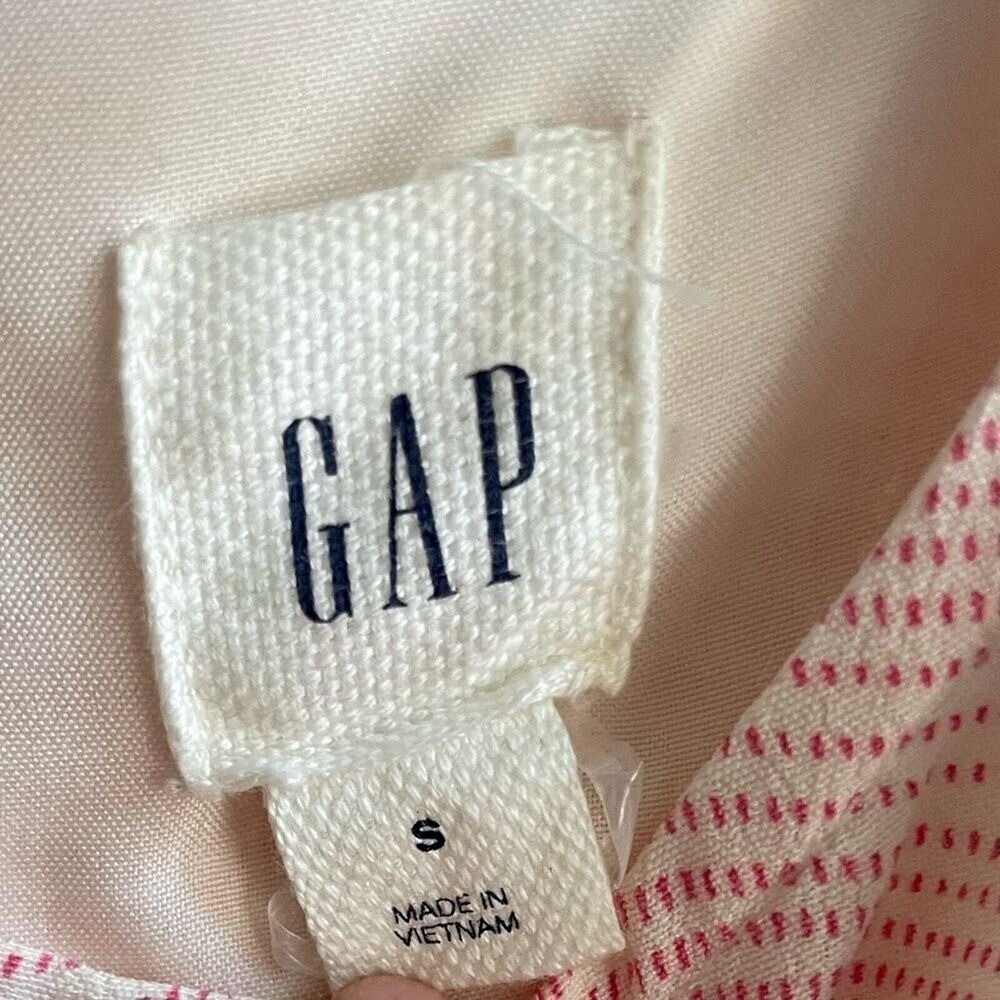 Gap - Women's‎ Print tie-belt fit and flare dress - Size Small - Pink & White - Picture 5 of 5
